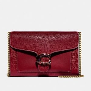 Coach Tabby Chain Clutch (Deep Red)